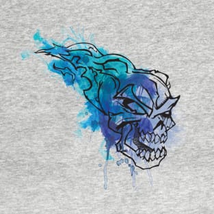 Watercolor Fire Skull T-Shirt